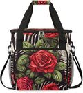 Zebra Print Roses Coffee Maker Travel Bag for K-Mini or K-Mini Plus Single Serve Coffee Brewer Portable Storage Tote Case for Tarvel