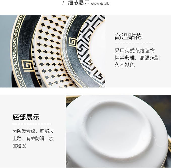 bone china dinnerware set tableware set dinner plate set round plates cups and plates sets for kitchen 24-piece dish set for 6 kitchen dishes set for housewarmingpartydinner