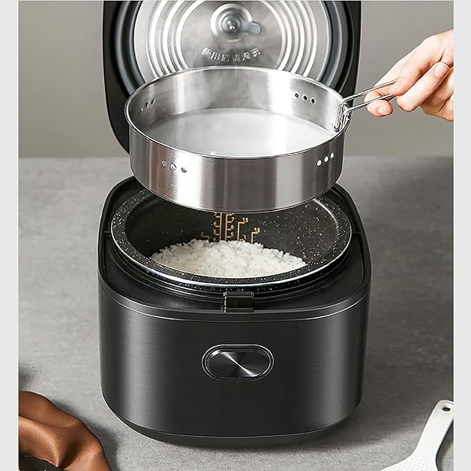 Rice Cooker &amp Steamer 5L Large Capacity Maifan Stone Coated Poly Energy Non-Stick Liner Family Dormitory for 1~8 People Rice Cooker