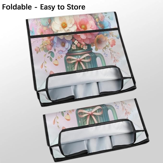 Kitchen Aid Mixer Cover Butterfly Color Flower Stand Mixer Cover Compatible with 6-8 Quarts Stand Mixers Dust Covers with Zipper Pocket Foldable Washable Kitchen Aid Organizer Bag