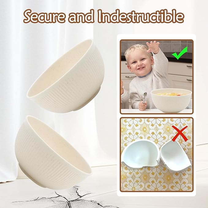 36pcs Reusable Wheat Straw Dinnerware SetsUnbreakable Dinnerware Cups Plates and Bowls SetsDurable Kitchenware Dishes Set for Home Office TravelPicnic