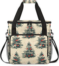 Cartoon Tree Xmas Coffee Maker Carrying Bag Portable Travel Storage Tote Bag Compatible with K-Mini or K-Mini Plus Single Serve Coffee Brewer Carrying Case with Multiple Pockets &amp Shoulder Strap