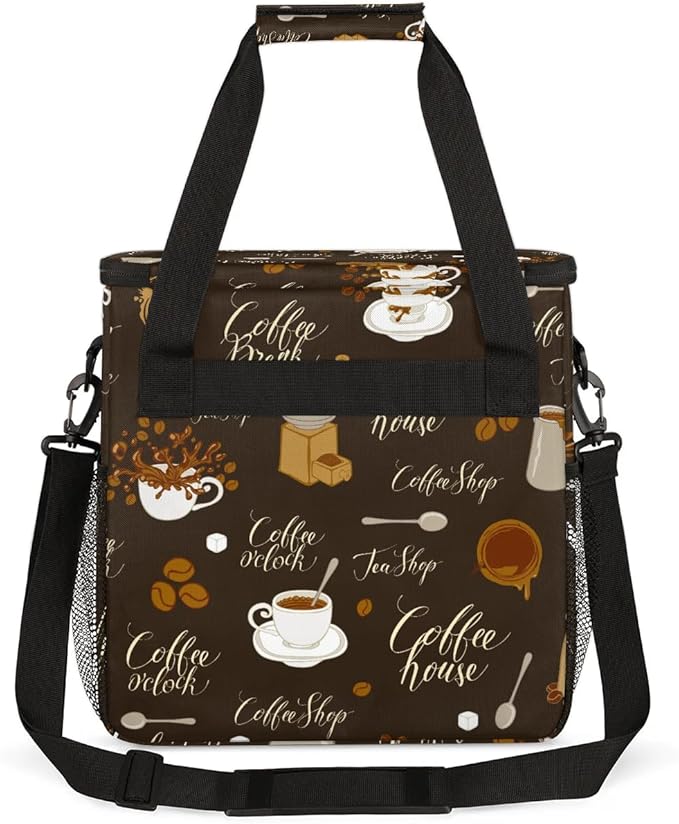 coffee sugar coffee beans Coffee Maker Carring Bag Travel Carrying Storage Tote Bag Compatible with Keurig K-Mini or K-Mini Plus Portable Single Serve Coffees Brewer Case with Pockets for K-cup Pods