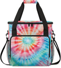 Tie Dyeing Coffee Maker Carrying Bag Pink Yellow Travel Storage Bag Compatible with K-Mini or K-Mini Plus Single Serve Coffee Brewer Carrying Case with Multiple Pockets &amp Shoulder Strap