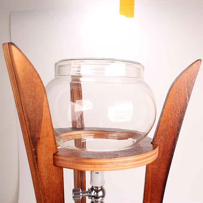 Wooden Triangle Wooden Ice Drip Coffee Maker Cold Brew Drip Coffee Tower Suitable for Home Coffee Shop Cafe and Office 6-8 Cups