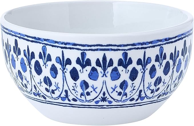 Pfaltzgraff Medallion Radiance 12 Piece Stoneware Dinnerware Plate Bowl Dish Set Service for 4 Blue