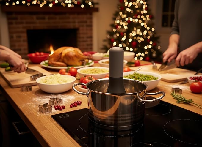 Uutensil Stirr Plus - The Unique Automatic Pan Stirrer with Timer - Rechargeable USB Stand - Red