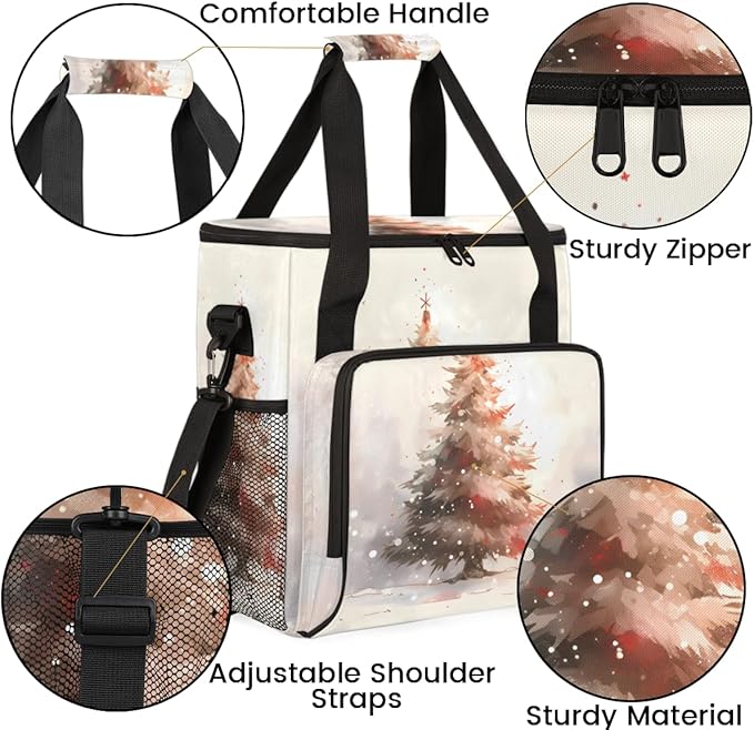 Xmas Tree Coffee Maker Carrying Bag Gothic Tree Portable Travel Storage Tote Bag Compatible with K-Mini or K-Mini Plus Single Serve Coffee Brewer Carrying Case with Multiple Pockets &amp Shoulder S