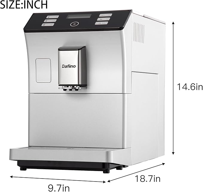 Fully Automatic Espresso Machine with Grinder One Touch Coffee Machine with Smart Touch Screen 19 Bar Espresso Coffee Maker for 20 Cup Espresso Americano Long Coffee Stainless Steel Silver