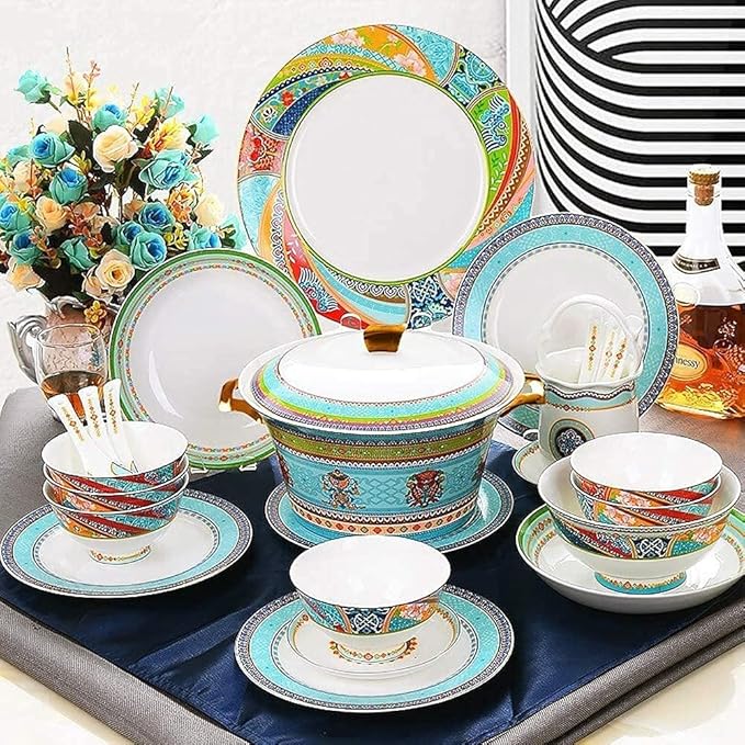 Porcelain Dinnerware Sets Plates and Bowls Sets Resistant Dinner Set Porcelain Dinnerware Sets Ceramic Dishes/Plates and Bowls Microwave
