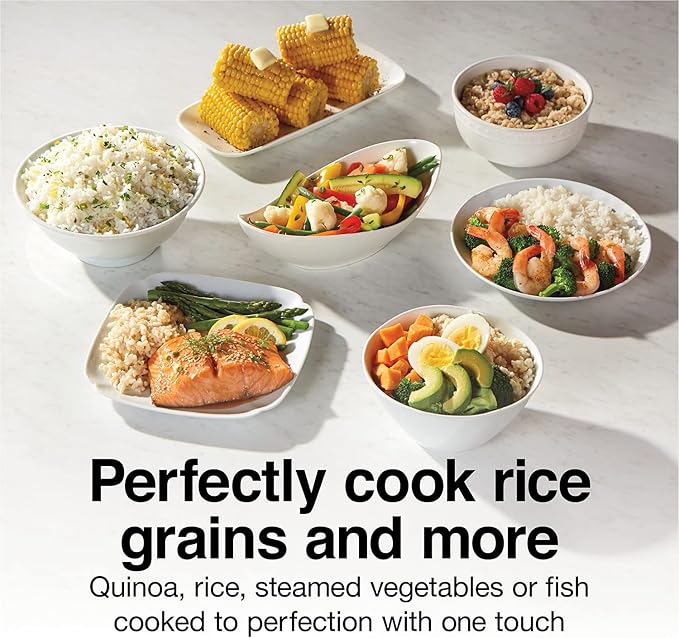 Proctor Silex Rice Cooker &amp Food Steamer 16 Cups Cooked (8 Cups Uncooked) Includes Steam and Rinsing Basket Black (37527)