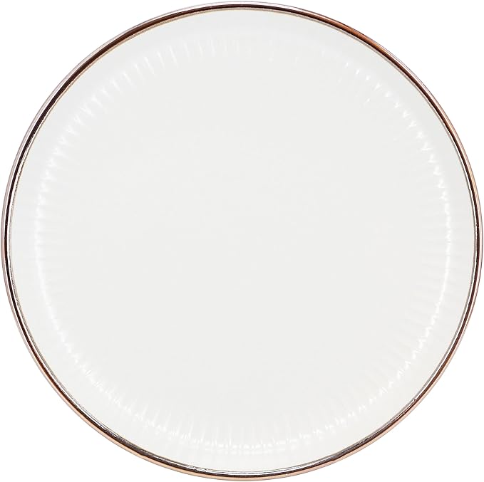 Elama Leo 16 Piece Stoneware Dinnerware Set In White