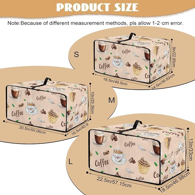Rectangular Toaster Oven Cover Stain Resistant Washable Appliance Cover with Side Pockets Neat Storage and Protection for Kitchen Appliances Coffee Leaves