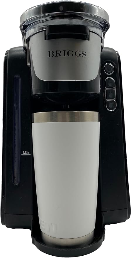 Briggs Soft Pod Brewer | Eliminate Plastic Cup Waste and Taste | Uses 61mm Soft Pods | Stainless Steel Brew Head | Hot Brew Temperatures | Progammable Volumes | Large Ground Coffee Brew Basket