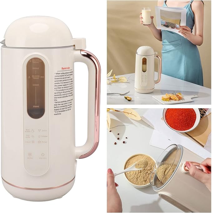 Yctze Soy Milk Maker Soy Milk Maker Automatic High Speed Blender Creamy White Multifunctional Nut Milk Maker for Home Restaurant US Plug 110V