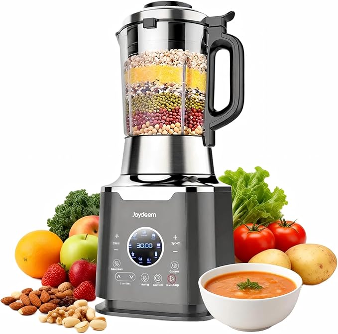 Joydeem Cooking Blender JD-D16 Hot and Cold Blender for Soy Milk &amp Juice Soup Maker with Stew Pot 1.75L(59 Oz) 1200W Black