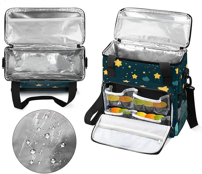 Cartoon Sheep Coffee Maker Carrying Bag Night Star Travel Storage Bag Compatible with K-Mini or K-Mini Plus Single Serve Coffee Brewer Carrying Case with Multiple Pockets &amp Shoulder Strap
