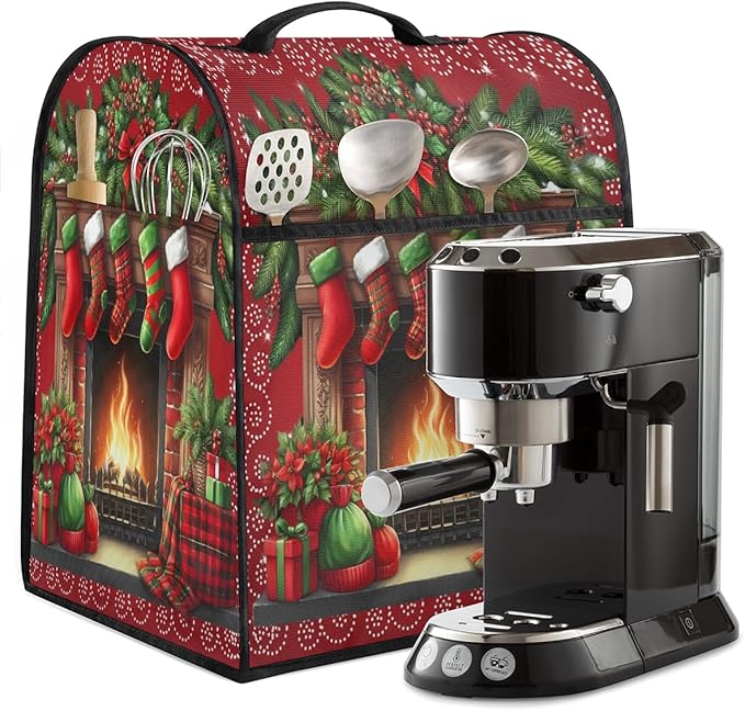 Kitchen Aid Mixer Cover Christmas Stockings Xmas Stand Mixer Cover Compatible with 6-8 Quarts Stand Mixers Dust Covers with Zipper Pocket Foldable Washable Kitchen Aid Organizer Bag
