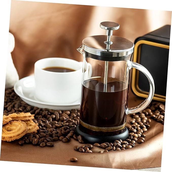 Household Coffee Press Sturdy Manual Coffee Pot with Glass Teapot Coffee Maker for Home Brewing and Milk Frothing Housewarming present