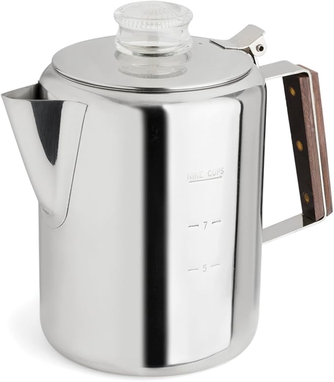 Fox Run Rapid Brew Stainless Steel Stovetop Coffee Percolator 9 Cup