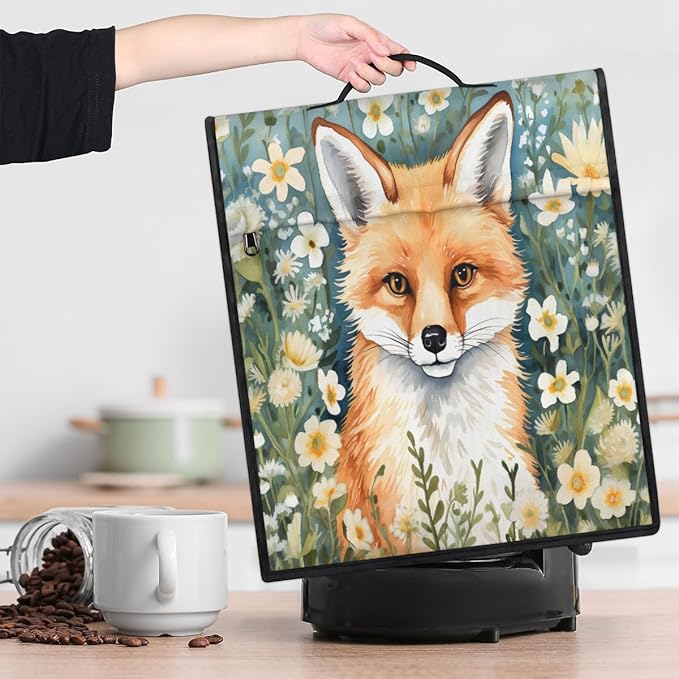 cfpolar Kitchen Aid Mixer Cover Compatible with 6-8 Quarts Cute Fox Flower Stand Mixer Cover Kitchen Aid Mixers Accessories Appliance Organizer Bag Dust Covers with Zipper Pocket