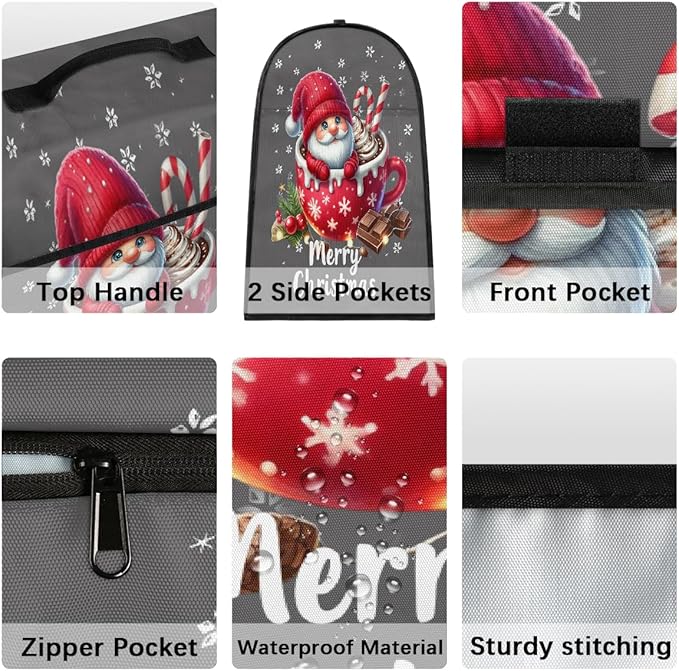 cfpolar Kitchen Aid Mixer Cover Compatible with 6-8 Quarts Christmas Dwarf Candy Cane Stand Mixer Cover Kitchen Aid Mixers Accessories Appliance Organizer Bag Dust Covers with Zipper Pocket