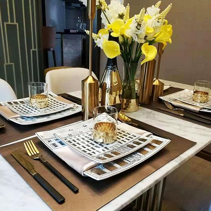 16 Piece Dinnerware Sets Square Dinnerware Sets Scratch Resistant Microwave Oven Dishwasher Safe