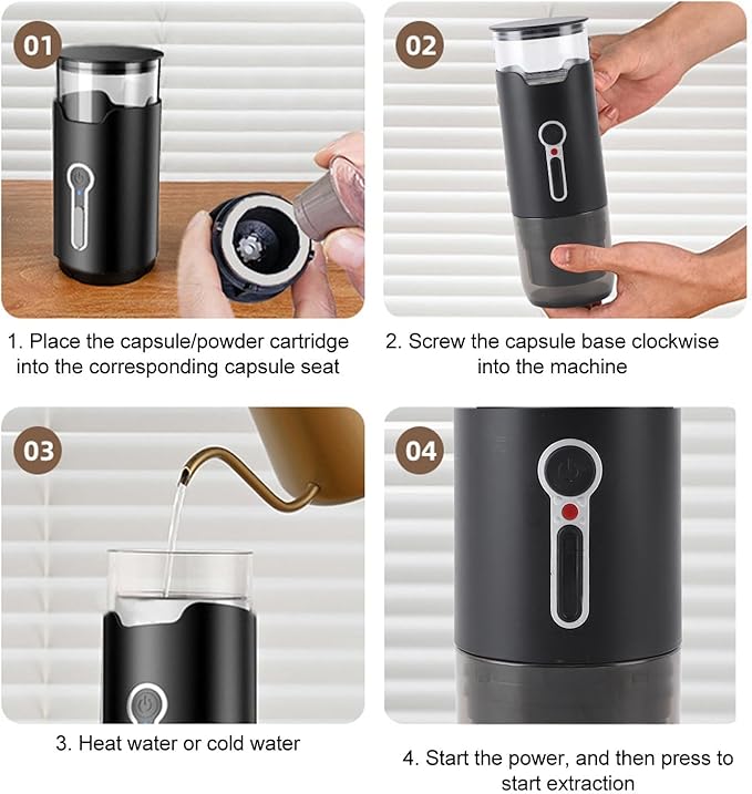 Generic Mini Electric Coffee Maker 15 Bar Pressure Small Black Automatic Portable Wireless Coffee Maker for Camping (Italian Heating) Genericp2g6yg0qu3-14