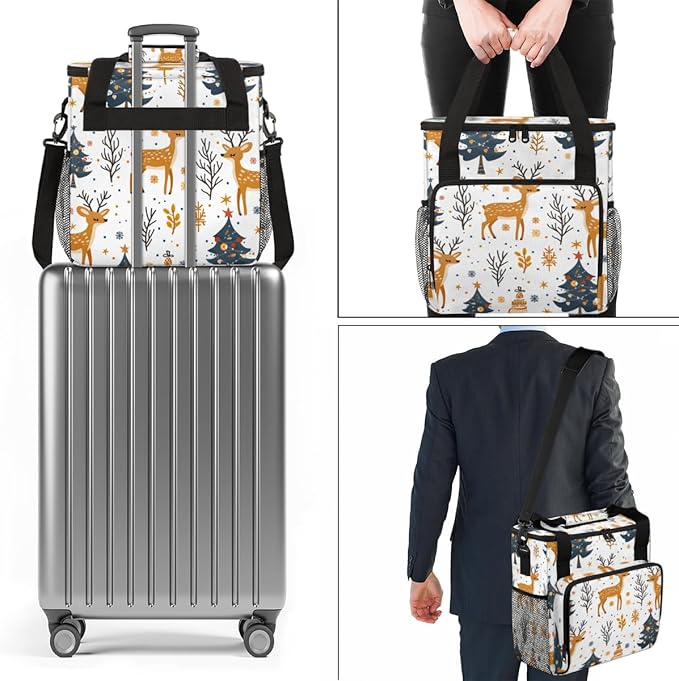 Magic Tree Xmas Coffee Maker Carrying Bag Portable Travel Storage Tote Bag Compatible with K-Mini or K-Mini Plus Single Serve Coffee Brewer Carrying Case with Multiple Pockets &amp Shoulder Strap