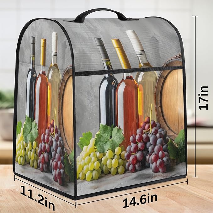 cfpolar Kitchen Aid Mixer Cover Compatible with 6-8 Quarts Grape Wine Fruit Stand Mixer Cover Kitchen Aid Mixers Accessories Appliance Organizer Bag Dust Covers with Zipper Pocket
