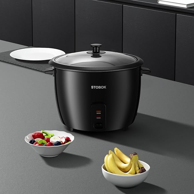 Mobestech Electric Rice Cooker Stew Pot with Clear Lid Portable Household Kitchen Appliance US Plug Efficient One-button Cooking for Rice Porridge and Camping