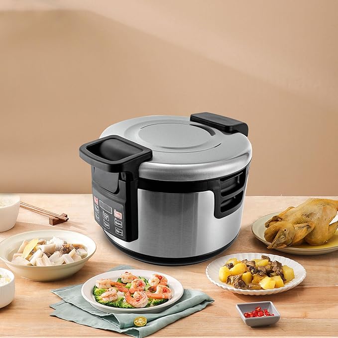 LYNICESHOP Electric Rice Warmer Commercial Rice Warmer Stainless Steel Electric Rice Soup Warmer Rice Warmer with Inner Pot Non-Stick Insert Pot-19 L/20QT Warm Function only not a Cooker