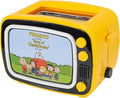 Uncanny Brands Peanuts Retro TV Toaster with Light Up Frame Two Slice Model with Snoopy Artwork Themed Kitchen Appliance
