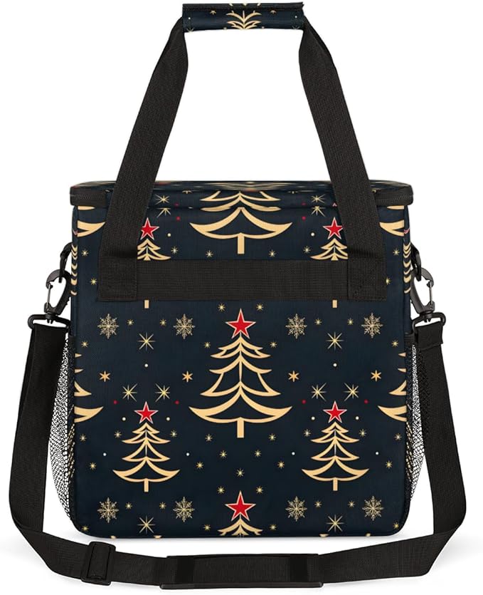 Oil Painting Tree Christmas Coffee Maker Carrying Bag Travel Storage Bag Compatible with K-Mini or K-Mini Plus Single Serve Coffee Brewer Carrying Case with Multiple Pockets &amp Shoulder Strap