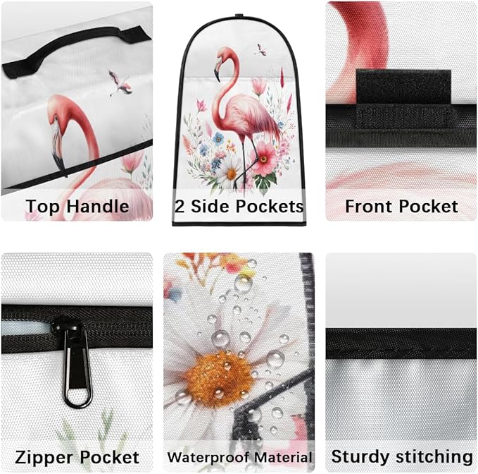 cfpolar Kitchen Aid Mixer Cover Compatible with 6-8 Quarts Pink Flamingo Flower Stand Mixer Cover Kitchen Aid Mixers Accessories Appliance Organizer Bag Dust Covers with Zipper Pocket