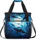 Shark Ocean Sea Travel Coffee Maker Carrying Bag Large Organizer Storage Tote Bag Insulated Reusable Cooler Grocery Bags