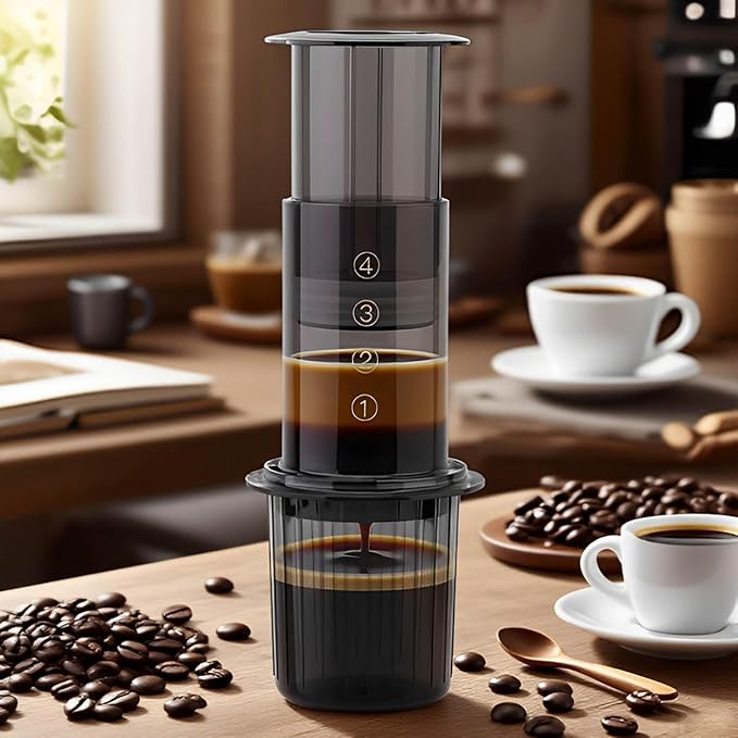 Portable Coffee Maker for Camping &amp Travel Aeropress Coffee Maker Manual Espresso Machine Coffee Press – 3 In 1 Brew Method Combines French Press Espresso Full Bodied Coffee Without Grit