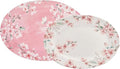 Bico Spring Sakura 16 plus 14 inch Ceramic Oval Platters Set Set of 2 Microwave &amp Dishwasher Safe for Serving Fish Chicken Turkey