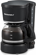 Elite Gourmet EHC-5055# Automatic Brew &amp Drip Coffee Maker with Pause N Serve Reusable Filter On/Off Switch Water Level Indicator Black