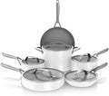 Ninja Ceramic Pro 11-Piece Cookware Set Non-Stick Pots &amp Pans Set with Glass Lids Nontoxic PTFE Free Ceramic Coated Oven Safe All Stovetops &amp Induction Compatible Steam White CW39011WH