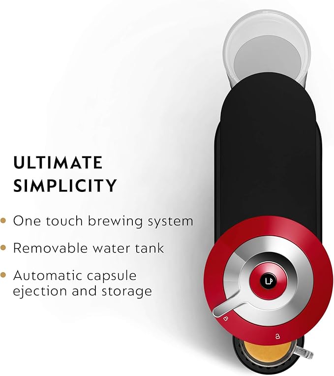 Nespresso Vertuo Next Coffee and Espresso Machine NEW by Breville Cherry Coffee Maker and Espresso Machine + Nespresso Capsules VertuoLine Medium and Dark Roast Coffee 30 Count Coffee Pods