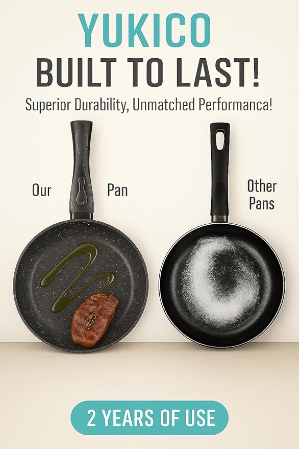 15-Piece Premium Nonstick Cookware Set – Marble Coated Pots &amp Pans (Interior &amp Exterior) Removable Handle Space-Saving for RVs &amp Small Kitchens Induction &amp Oven Safe PFOA-Free