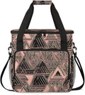 Pink Ethnic Aztec Coffee Maker Carrying Bag Retro Aztec Travel Storage Bag Compatible with K-Mini or K-Mini Plus Single Serve Coffee Brewer Carrying Case with Multiple Pockets &amp Shoulder Strap
