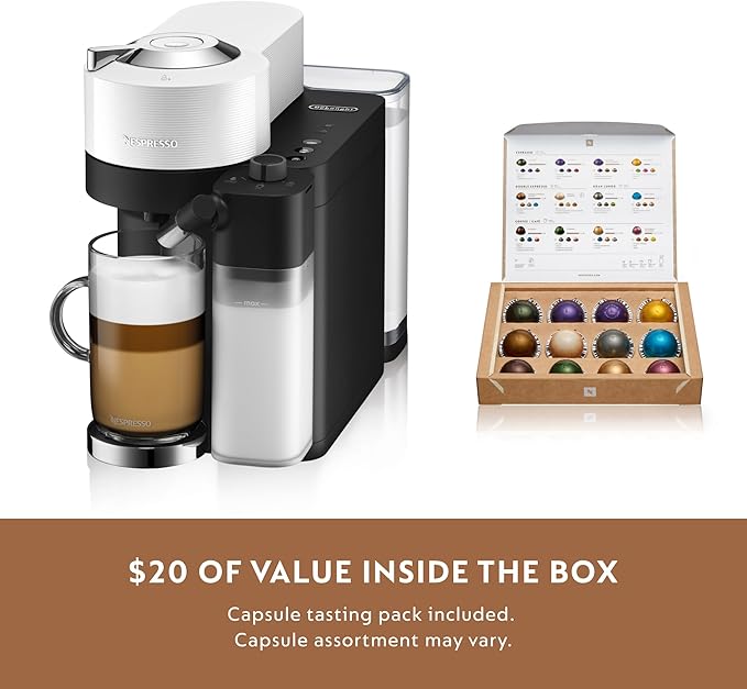 Nespresso Vertuo Lattissima Coffee &amp Espresso Maker by De'Longhi Matte White and Glossy
