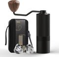 MAVO Manual Coffee Grinder Wizard Hand Coffee Grinder Capacity 25g with 2PCS CNC Stainless Steel Conical Burr -Pentagon and Hexagonal Burr Coffee Bean Grinder for French Press Pour Over Black