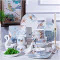 Ceramic Dinnerware Set Retro Style Beautiful Colourful Porcelain Combination Set for Household Dinner Wedding Hotel Christmas 60 Piece Set