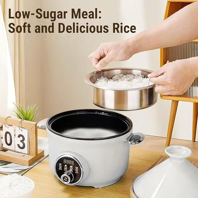 Pssopp Electric Pressure Cooker 3.2L Capacity Nonstick Multi Cooker with Steam Rack for fit Daily Cooking (GB Plug 220V)