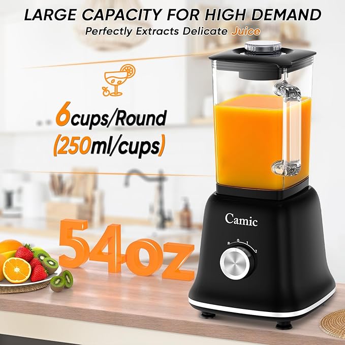 Glass Blenders for Kitchen with 750W 54Oz. Countertop Blender Glass Jar Food Processor Combo BPA-Free Blender for Smoothies Ice CrushNuts Frozen Drinks and Fruits (Black)