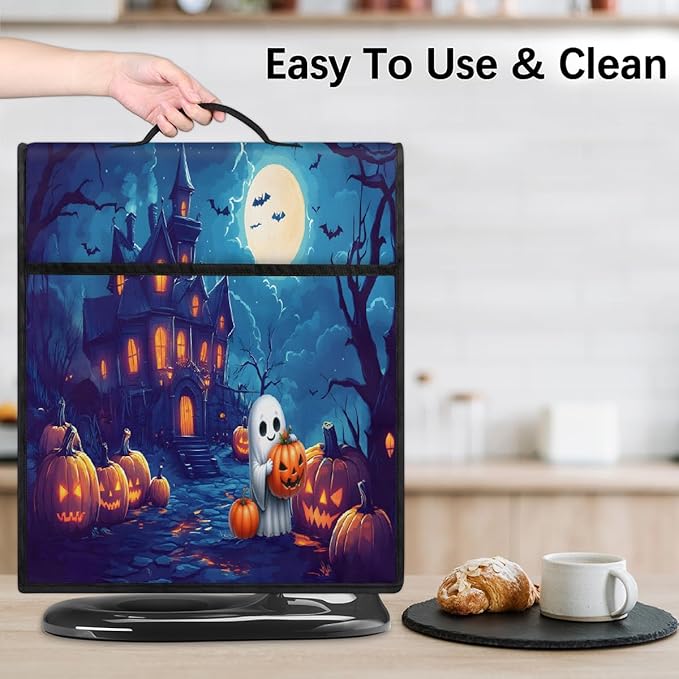 cfpolar Kitchen Aid Mixer Cover Compatible with 6-8 Quarts Halloween Ghosts Castle Pumpkin Stand Mixer Cover Kitchen Aid Mixers Accessories Appliance Organizer Bag Dust Covers with Zipper Pocket