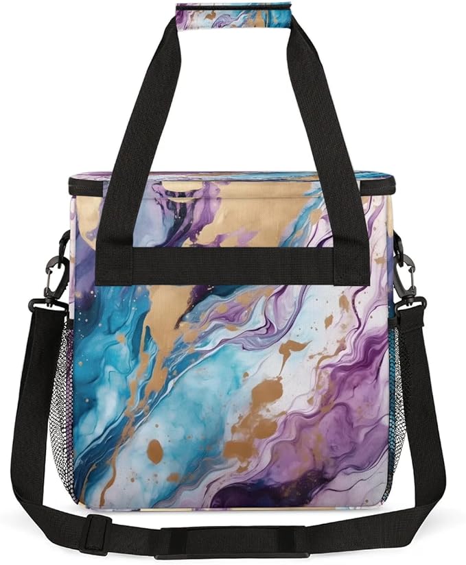 Marble Purple Blue Coffee Maker Travel Bag for K-Mini or K-Mini Plus Single Serve Coffee Brewer Portable Storage Tote Case for Tarvel